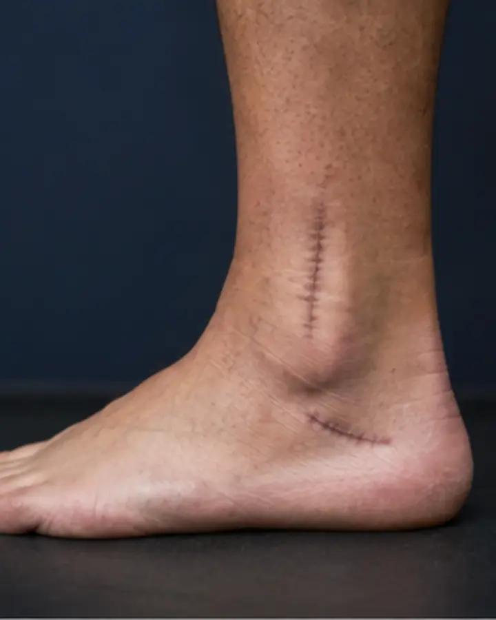 Person experiencing symptoms related to Ankle ORIF rehabilitation