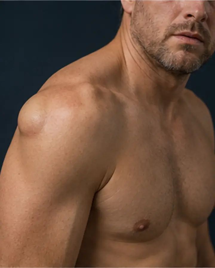 Person experiencing symptoms related to Anterior shoulder dislocation