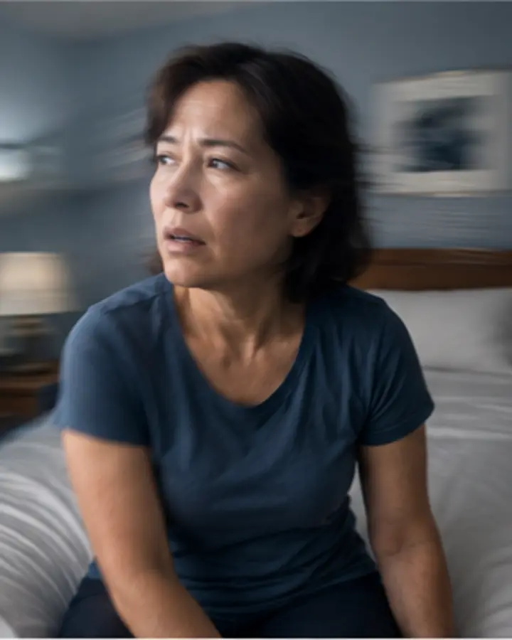 Person experiencing symptoms related to Benign paroxysmal positional vertigo (BPPV)