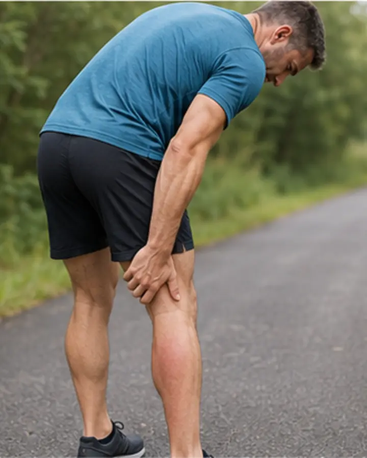 Person experiencing symptoms related to Calf-to-hamstring return-to-running progression