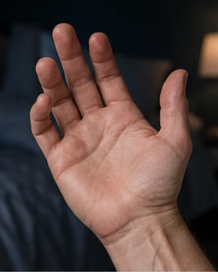 Person experiencing symptoms related to Carpal tunnel syndrome