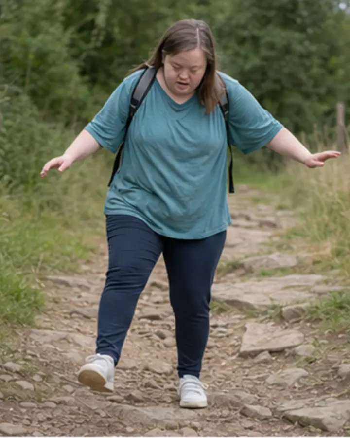 Person experiencing symptoms related to Down syndrome