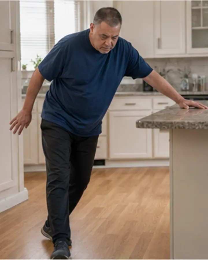Person experiencing symptoms related to Falls prevention for people with disability
