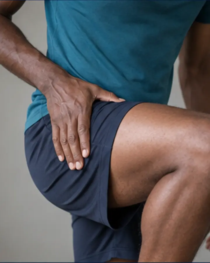 Person experiencing symptoms related to Femoroacetabular impingement (FAI)