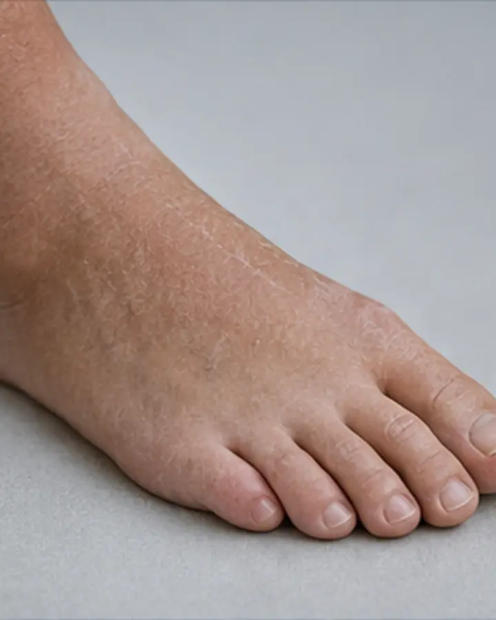 Person experiencing symptoms related to Foot stiffness after immobilisation