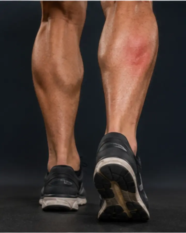 Person experiencing symptoms related to Gastrocnemius muscle strain