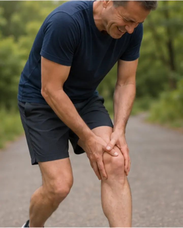 Person experiencing symptoms related to Knee pain in runners