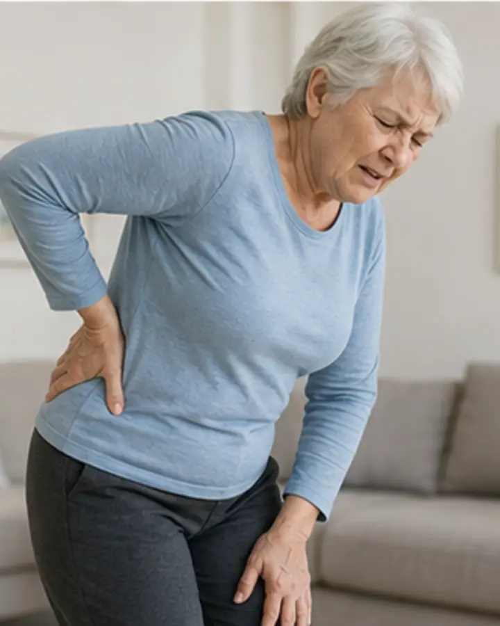 Person experiencing symptoms related to Lumbar compression fracture rehabilitation