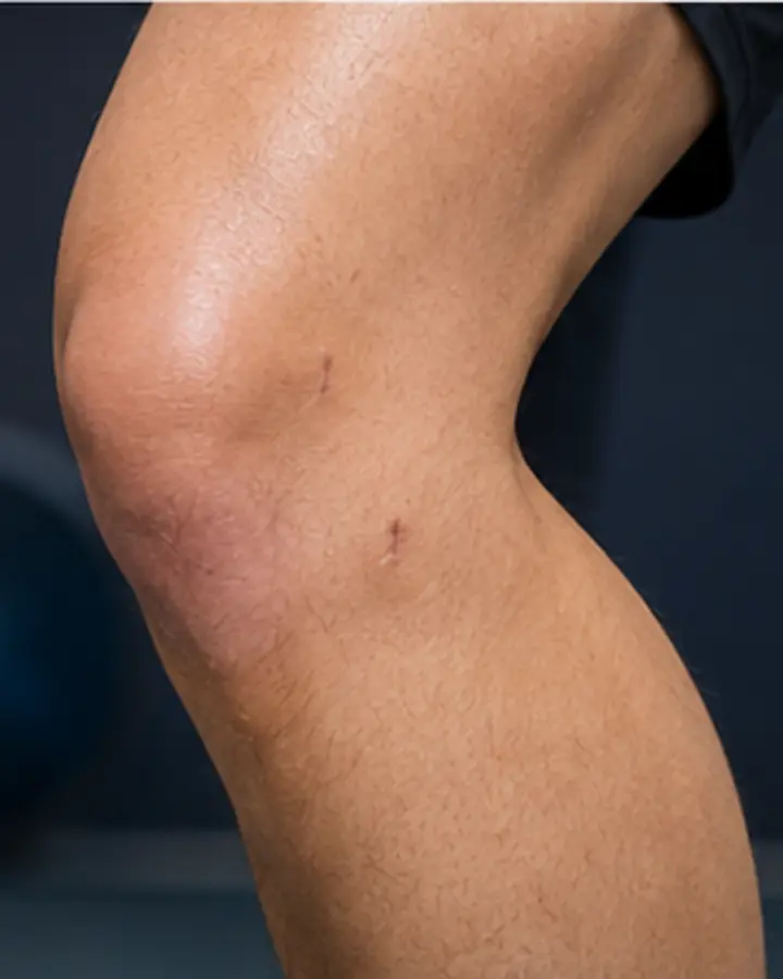 Person experiencing symptoms related to Meniscus repair rehabilitation