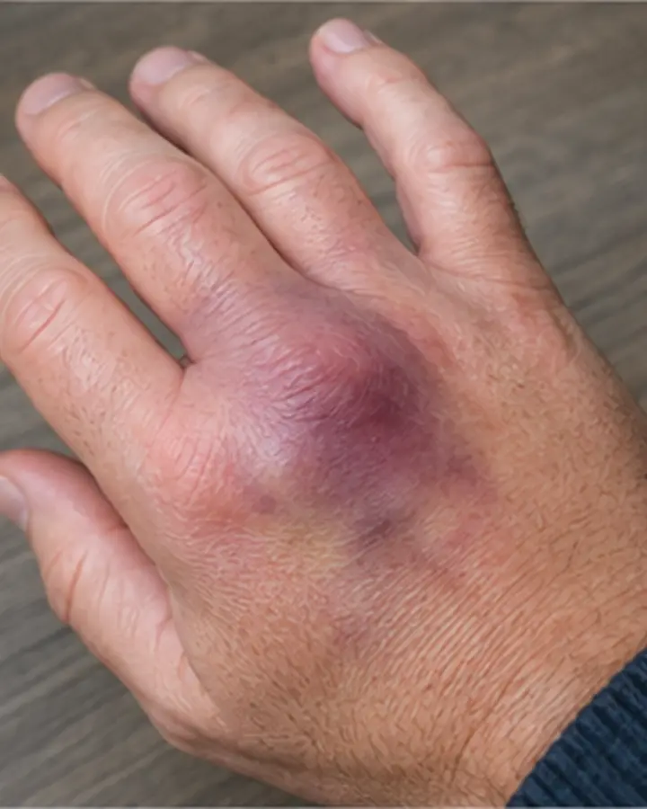 Person experiencing symptoms related to Metacarpal fracture rehabilitation