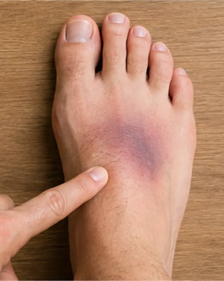Person experiencing symptoms related to Metatarsal stress fracture rehabilitation