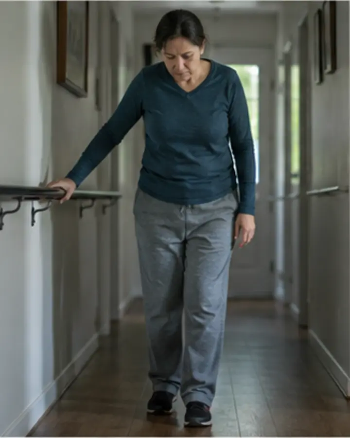 Person experiencing symptoms related to Multiple sclerosis