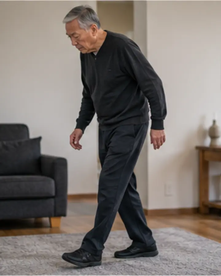 Person experiencing symptoms related to Parkinson’s disease