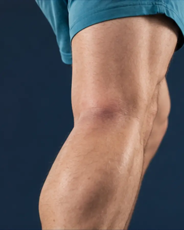 Person experiencing symptoms related to PCL injury of the knee
