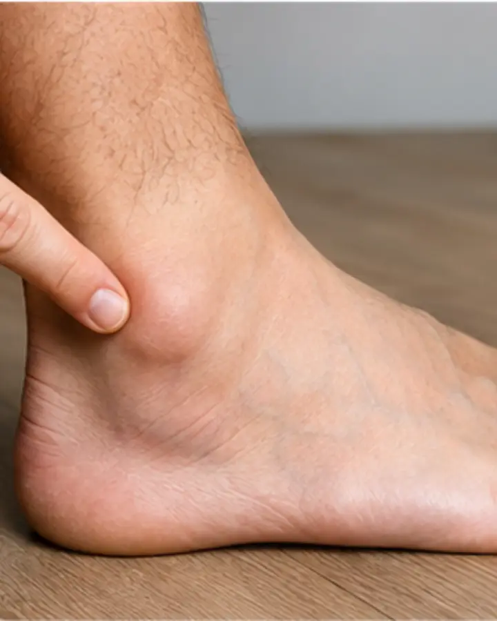 Person experiencing symptoms related to Peroneal tendinopathy of the foot