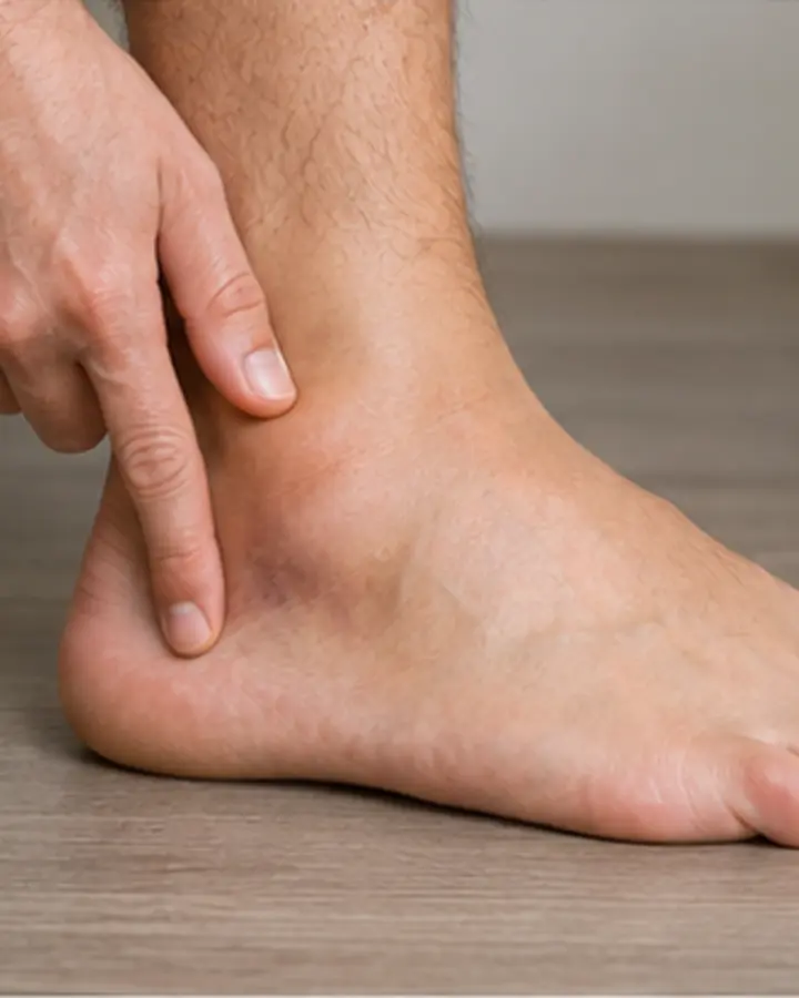 Person experiencing symptoms related to Peroneal tendon injury