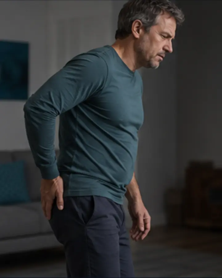 Person experiencing symptoms related to Persistent lower back pain