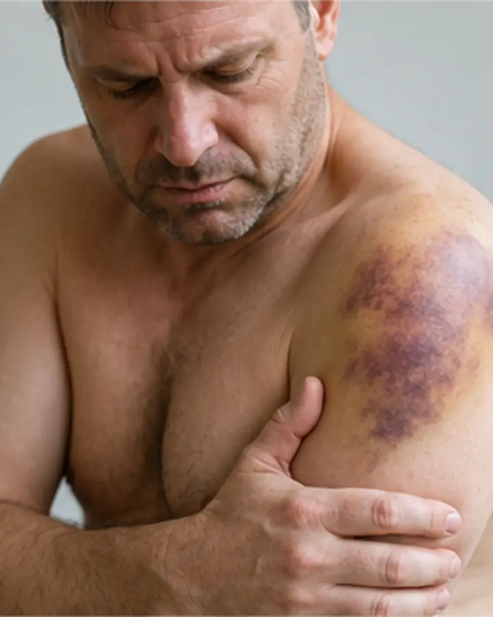 Person experiencing symptoms related to Proximal humerus fracture rehabilitation
