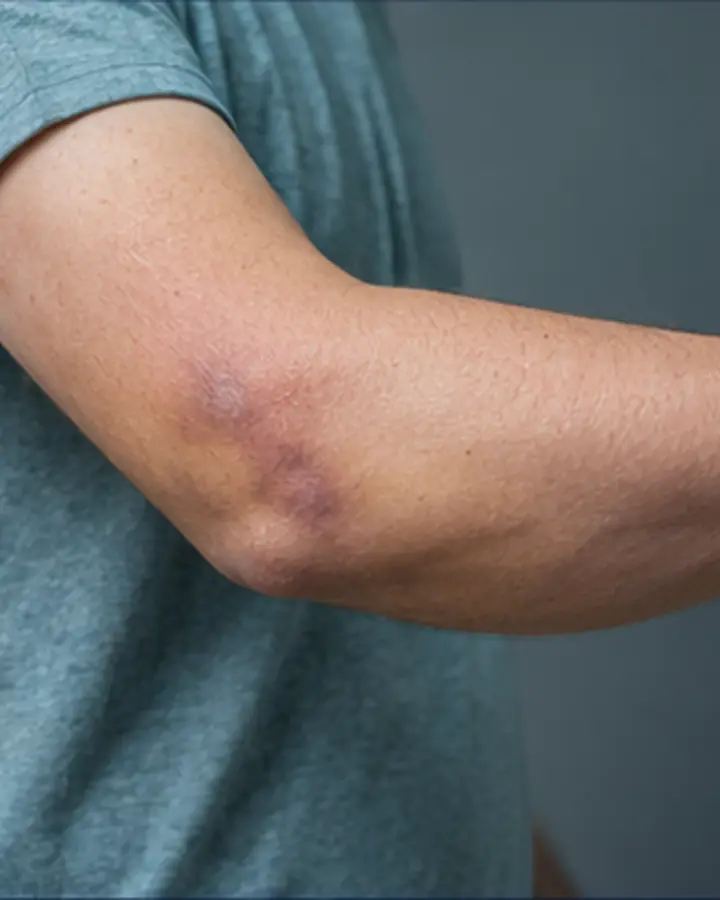 Person experiencing symptoms related to Radial head fracture rehabilitation
