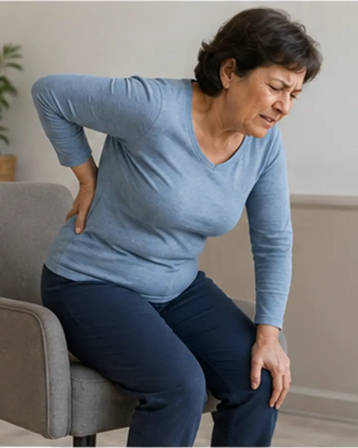 Person experiencing symptoms related to Recurrent lower back pain