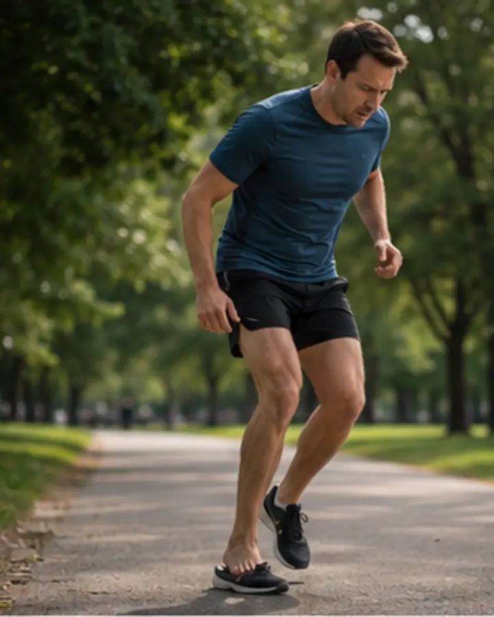 Person experiencing symptoms related to Return to running after a foot injury