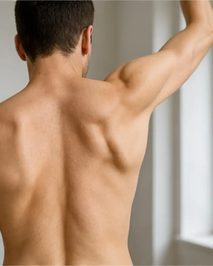 Person experiencing symptoms related to Scapular movement and shoulder symptoms