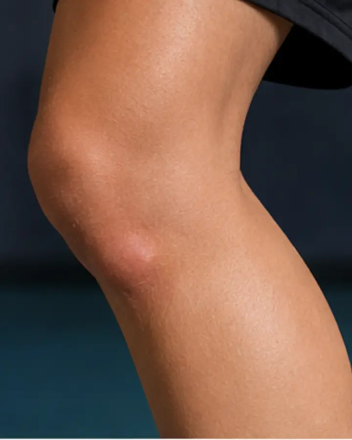 Person experiencing symptoms related to Sinding–Larsen–Johansson syndrome