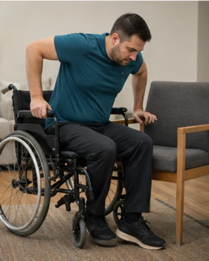 Person experiencing symptoms related to Spinal cord injury