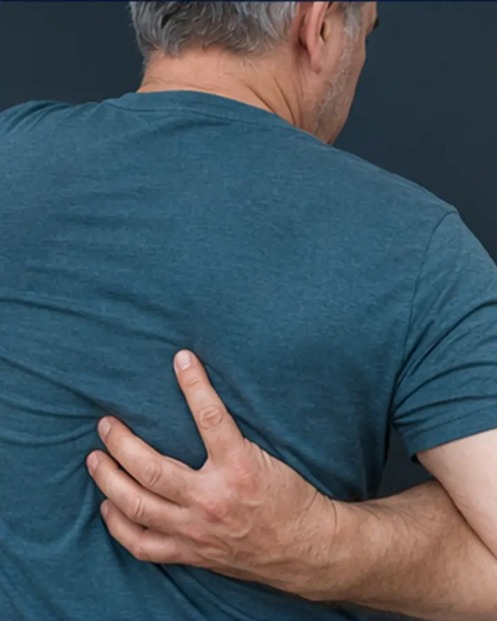 Person experiencing symptoms related to Thoracic spine pain