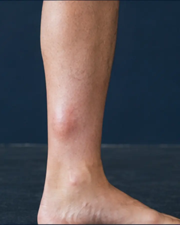 Person experiencing symptoms related to Tibial stress fracture rehabilitation