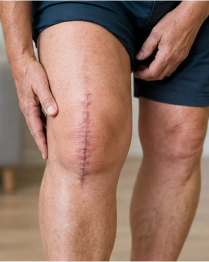 Person experiencing symptoms related to Total knee replacement rehabilitation