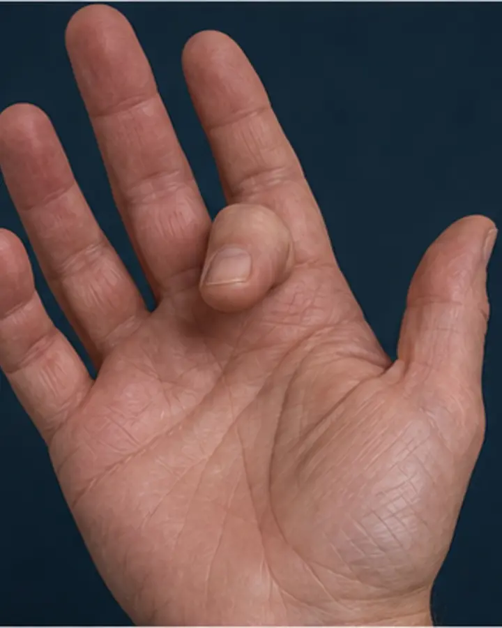 Person experiencing symptoms related to Trigger finger