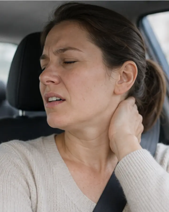 Person experiencing symptoms related to Whiplash-associated disorder
